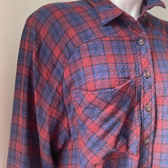 Urban Outfitters BDG Lachlan gauze plaid button down size small - Picture 4 of 10
